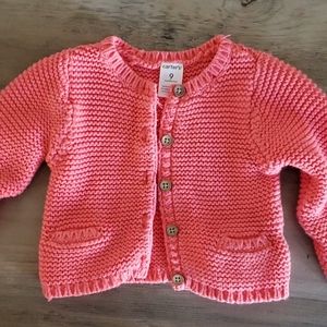 Baby 9mo pink knit cardigan